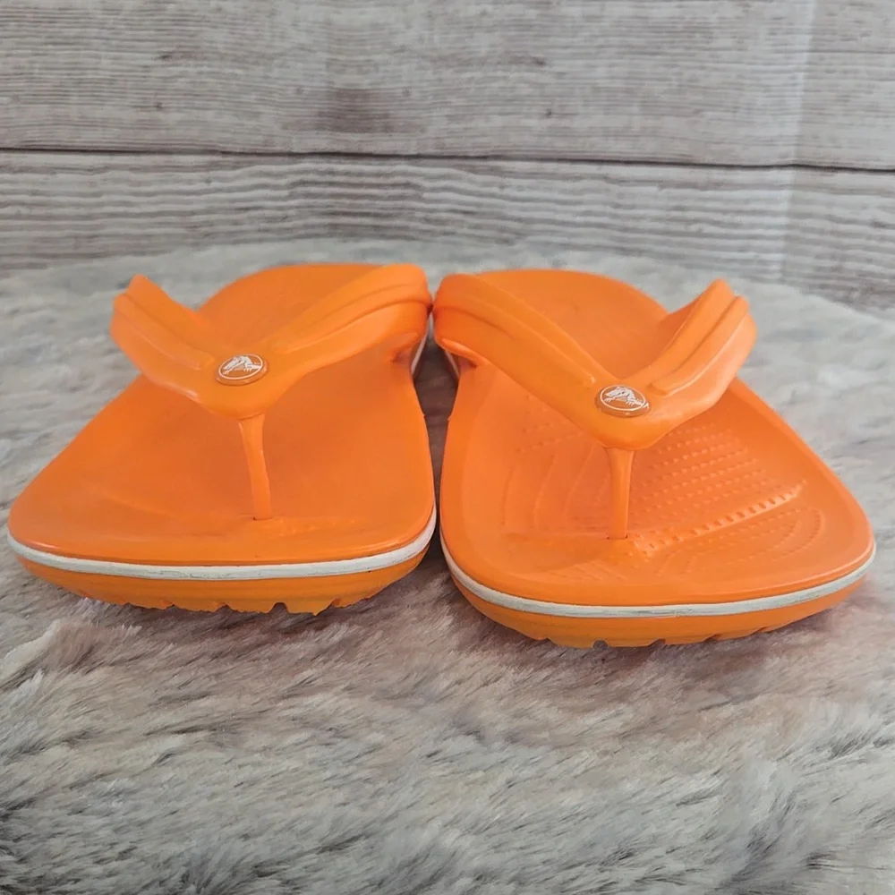 CROCS Orange Flip Flops, Mens 12, Great Condition